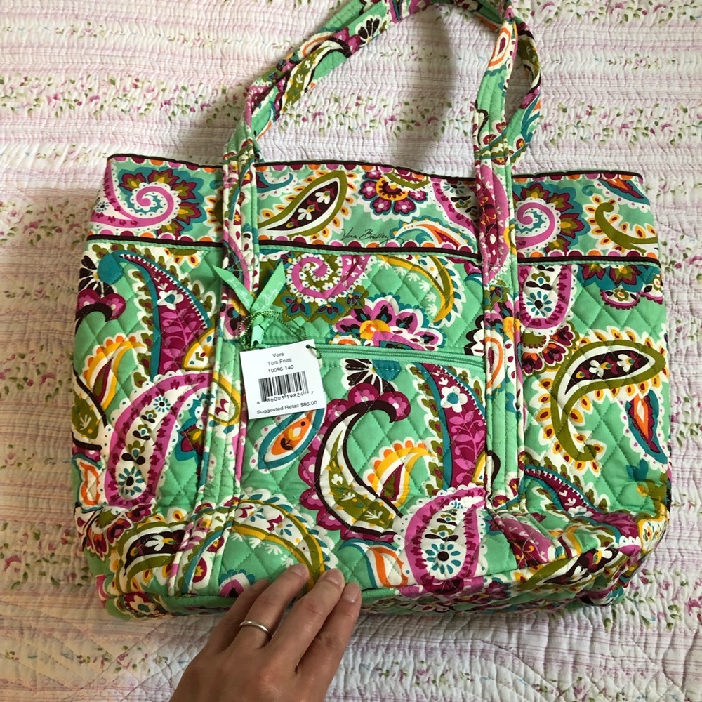 HP❤️Vera Bradley Vera Tote all-cotton,fullyquilted